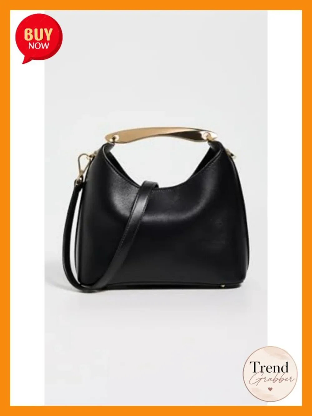 Structured Satchel with Metal Feet, Adjustable Strap